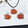 Piedra de Ágata de Cristal Natural Colgante de Pez Tallado Accesorios para Joyería DIY Colgante Animal Pez Collar Joyería Venta al por Mayor