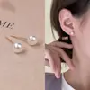 Brincos de Prata 925 com Pérolas Estilo Retro Febre Coreana, Mesmo Estilo das Influenciadoras Femininas, Atacado em Lote