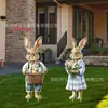Placa Popular Personalizada de Páscoa para Jardim com Estacas, Coelho e Ovo Temáticos de Páscoa Decoração Externa para Gramado