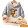 Moletom com Capuz de Algodão Composto e Lã de Cordeiro com Forro de Fleece, Tamanho Grande, Corte Amplo, Casual, Sem Bolsos e Manga Longa para Outono e Inverno