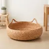 Ninho de palha artesanal para pet, ninho de gato, ninho de cachorro, adequado para todas as estações, resistente ao desgaste e a arranhões, cama de dormir de gato trançada, suprimentos para animais de estimação no atacado