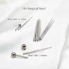 Varilla guía de acero inoxidable con roscas interna y externa, Aguja guía perforadora, Aguja para perforación de oreja, Aguja extractora de aretes para oreja, Herramienta auxiliar para anillo de ombligo