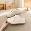2026 Nuevo Modelo Mules Cerrados tipo Birkenstock para Mujer de 6cm de Altura Creciente con Velcro, Zapatos de Exterior Slip-On de Suela Gruesa