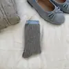 ¡Estilo Súper Coreano! Calcetines de Felpa con Lazo de Cinta y Flor de Botón Hecha a Mano, Estilo Nuevo de Nicho para Mujer