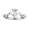 Anel de Prata S925 Design Onda Plissada com Zircônia 5A Gota d'Água Joias de Prata de Alto Padrão para Comércio Exterior Anel de Prata Joias para Atacado