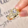 Aliexpress Comércio Exterior Transfronteiriço Nova Moda Quadrado Zircônia Torcido Anel de Braço Geométrico Anel de Alto Padrão Atacado