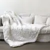 Manta de Tricô Grossa Feita à Mão Transfronteiriça, Manta de Tricô Outono e Inverno, Manta de Lã Personalizada, Manta de Fio Grosso para Aquecimento