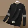 Moletom Masculino Primavera e Outono Tamanho Grande Versátil Solto Casual Tendência Camiseta Gola Redonda Pulôver Espesso Bonito Camisa Básica