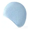 Touca de Natação de Silicone Bolha Impermeável para Adultos, Tamanho Ampliado, Não Apertada, Protetora de Orelhas para Mulheres com Cabelo Longo, Atacado