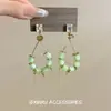 Pendientes de Borla con Cuentas Verdes Estilo Bosque Frescos y Naturales, de Moda, Exquisitos, Elegantes, de Gama Alta, Diseño de Nicho, Pendientes Versátiles