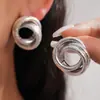 Pendientes de Nudo Retorcido Estilo Metal Europeo y Americano, Pendientes Geométricos Simples Transfronterizos, Pendientes de Nicho de Gama Alta para Mujer