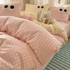 Juego de Cama de Algodón Lavado de Cuatro Piezas para Todas las Estaciones, Funda de Edredón para Dormitorio de Estudiante, Juego de Cama Individual de Tres Piezas