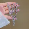 Pendientes Colgantes de Gota de Agua con Pedrería Estilo Coreano, Cadena para Clavícula de Moda Versátil, Set de Joyería de Lujo Ligero