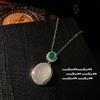 Collar de ágata calcedonia blanca congelada con lichi, bañado en agua en oro de 18 quilates, con forma de huevo de hielo, pendientes de circonita con cristal y diamante.