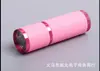 Linterna LED mini de cuero luminoso de 9 LED, aleación de aluminio, portátil, impermeable, morada, batería seca, linterna de clavo