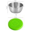 Suministro directo de fábrica acero inoxidable 304 50ml tapa de silicona plato para salsa plato para condimentos de uso doméstico ketchup conservación plato pequeño