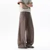 Pantalones de Traje para Hombre Estilo Old Money Cuadros Americanos Curvos Primavera y Otoño Tela de Caída Suelta Pantalones Casuales de Alta Gama