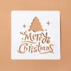 Regla de encaje decorativo navideño dibujos animados diy álbum de fotos material hecho a mano plantilla de dibujo hueca papelería para cuenta de mano