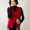 Outono Novo Design Vintage Sense Mountain Cashmere Sweater Terno Colete Colete Outer Wear Colete Sem Mangas Top Jacket