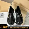 Mocasines negros para mujer 2024 nuevo otoño piel genuina estilo británico sin cordones zapatos Mary Jane para el trabajo