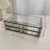Caja de Almacenamiento de Joyería de Acrílico Gris Translúcido para Escritorio de Cinco Cajones Tipo Cajón Caja de Almacenamiento para Anillos Pendientes Caja para Accesorios de Uñas