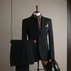 Traje Formal de Negocios Profesional para Hombre Atuendo de Boda Traje de Tres Piezas Color Sólido Ajuste Delgado Casual para Hombre