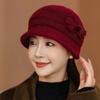 Sombrero de Invierno de Lujo Ligero para Madre Combinable Casual Color Sólido Gorro de Punto con Lazo Protección para los Oídos Cortavientos para Mujer Sombrero Tipo Cubeta Engrosado