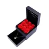 Regalo transfronterizo de Amazon para Acción de Gracias, Navidad, San Valentín, collar de proyección, aretes, flor de vida eterna femenina, caja de regalo, joyería