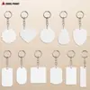 Venta Caliente Transfronteriza Lámina de Aluminio Transferencia de Calor Llavero Metálico de Aluminio en Blanco Llavero de Aluminio para Sublimación Doble Cara DIY