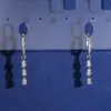 Zuanfa Transfronterizo 2025 Nuevos Pendientes Creativos para Niñas Plata S925 Moissanita Pendientes Largos de Fiesta Venta al por Mayor