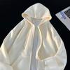 Casaco de lã com capuz multicolorido e zíper, cor sólida, outono e inverno, novo, forrado de lã, grosso, europeu e americano, versátil, casual, com capuz, para homens e mulheres