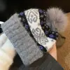 Gorro de Lana Tejido Jacquard Fair Isle para Mujer Invierno Nuevo para Viajes al Aire Libre Protección para los Oídos Cálido a Prueba de Frío Gorro de Forro Polar