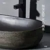 Lavabo de Encimera Artístico para Uso Doméstico, Lavabo de Cerámica, Lavabo Vintage para Patio, Balcón, Lavabo de Baño