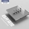 Electricista Internacional Ultrafino Gris Vidrio Templado Poste Hogar Oculto Enchufe 16A Uno Abierto 5 Cinco Orificios Panel de Pared