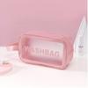 PU transparente de três peças cosméticos saco de higiene de grande capacidade pvc saco de banho translúcido fosco portátil para mulheres