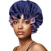 Gorro de dormir elástico de satén de doble capa, de ala ancha, de color liso, para la ducha, de belleza, venta al por mayor, gran oferta transfronteriza