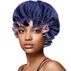 Gorro de Noche de Doble Capa con Borde para Orejas Más Vendido de Amazon, Elegante Gorro Elástico Rizado para el Cabello de Mujer, Gorro de Ducha para Salón de Belleza