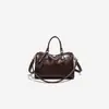 Bolso de Mano Texturizado de Alta Gama para Mujer, Nuevo Modelo 2026, Bolso Boston Clásico Retro Estilo Británico, Bolso Cruzado