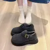 Novos Sapatos de Algodão Birkenstock 2026 para Mulheres, Slip-Ons de Lã para o Inverno, Mocasins Populares com Solado Grosso para Aumentar a Altura e Manter Aquecida para Mulheres