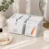 Caixa de Armazenamento de Mesa Estilo Japonês Transparente Caixa de Armazenamento para Máscaras de Algodão Cosméticas para Cuidados com a Pele Caixa de Armazenamento Cosmético à Prova de Poeira