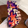 Funda de teléfono Ins de moda con bloqueo de color retro y camuflaje fluido, adecuada para Samsung S22/S23, funda ligera tipo película