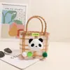 Bolsa de Palha Portátil de Gelatina Desenho Animado Fofo, Nova Bolsa de Palha Quadrada de Coelho para Viagem de Férias, Bolsa Quadrada Pequena Versátil