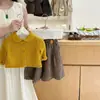 NingliOriginal! Estilo Coreano Menina Outono Novo Suéter de Tricô Vazado Ilumina a Pele Laranja Amarelo Cardigã Roupa Externa Tendência