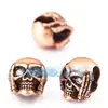Accesorios para joyería DIY microincrustados, no mires, no escuches, cuentas de calavera chapadas en oro negro Oro Blanco