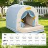Esterilla para Cama de Mascotas con Efecto Refrescante de Verano, Casa de Hielo con Aire Acondicionado para Perros Pequeños y Medianos, Teddy, Bichón, Cama Fresca para Perros, Casa Semi-Cerrada para Gatos y Perros