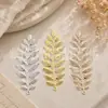 DIY Peças de Flores de Galhos Longos Acessórios Folhas Grandes de Metal Estilo Antigo Noiva Casamento Decoração de Leque Redondo Materiais para Buquê