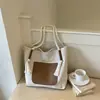 Bolsa Tote Grande de Crochê Manual para Mulheres, Novo Verão 2022, Design de Nicho Versátil, Bolsa de Ombro Único/Sob o Braço