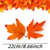 Hoja de Arce Naranja Negra de Doble Hoja de Arce Artificial Serie de Otoño de Acción de Gracias Accesorios para Arreglos Florales Hojas Decorativas Transfronterizas
