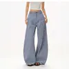 Venta Directa de Fábrica Pantalones Plisados Sueltos de Cuadros Azules Americanos Pantalones Casuales Delgados para Mujer Verano Sueltos de Pierna Ancha Pantalones Casuales