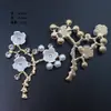 Accesorios de Aleación Ramas de Flor de Perla y Hojas Joyería DIY Literario Antiguo Hecho a Mano Accesorios para el Cabello Tocados Accesorios de Flor de Ciruelo Retro